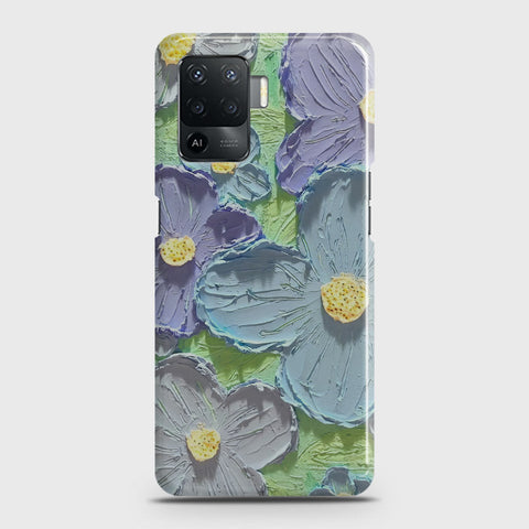 Oppo F19 Pro Cover - Floral Series - Design 1 - Purple & Aqua - Matte Finish - Snap On Hard Case with LifeTime Colors Guarantee