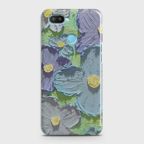 Realme 2 Cover - Floral Series - Design 1 - Purple & Aqua - Matte Finish - Snap On Hard Case with LifeTime Colors Guarantee