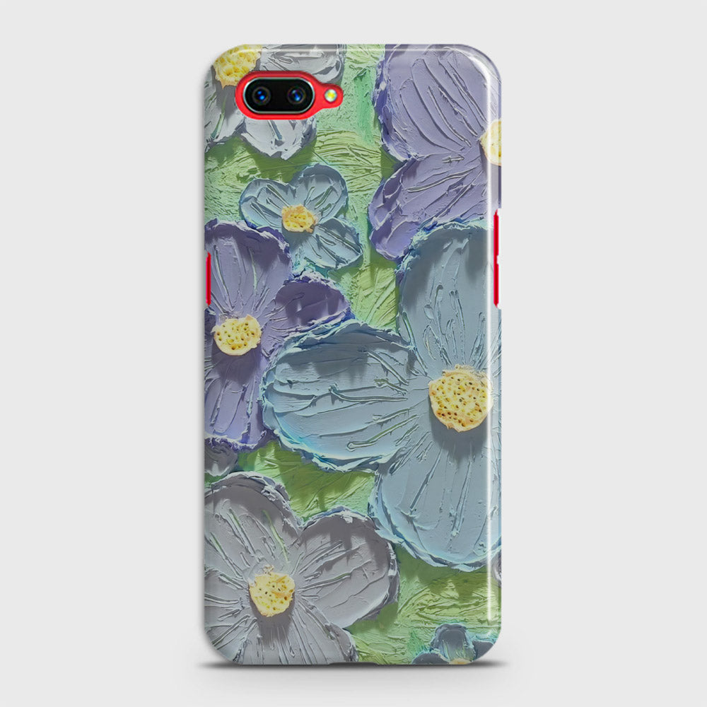 Realme C1 Cover - Floral Series - Design 1 - Purple & Aqua - Matte Finish - Snap On Hard Case with LifeTime Colors Guarantee