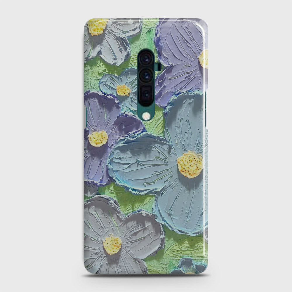 Oppo Reno 10x zoom Cover - Floral Series - Design 1 - Purple & Aqua - Matte Finish - Snap On Hard Case with LifeTime Colors Guarantee