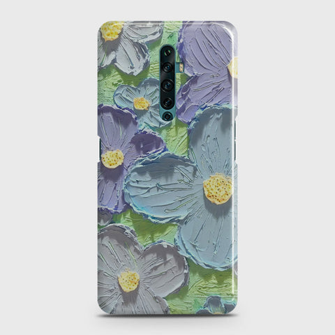 Oppo Reno 2Z Cover - Floral Series - Design 1 - Purple & Aqua - Matte Finish - Snap On Hard Case with LifeTime Colors Guarantee