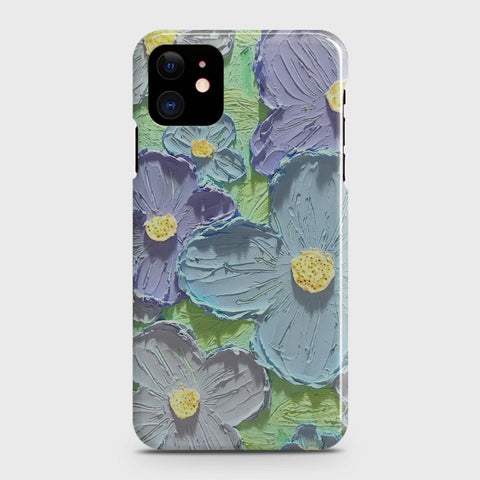 iPhone 12 Cover - Floral Series - Design 1 - Purple & Aqua - Matte Finish - Snap On Hard Case with LifeTime Colors Guarantee