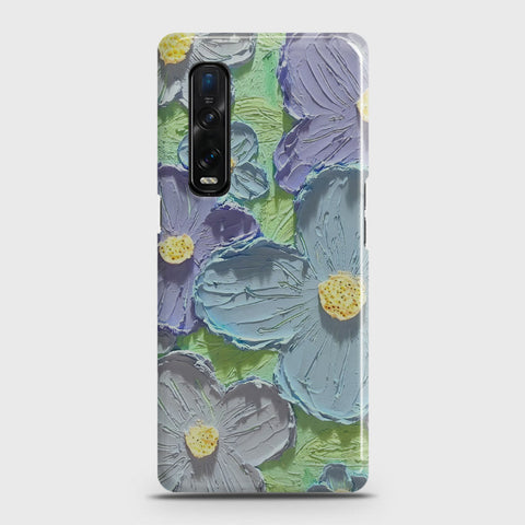 Oppo Find X2 Pro Cover - Floral Series - Design 1 - Purple & Aqua - Matte Finish - Snap On Hard Case with LifeTime Colors Guarantee