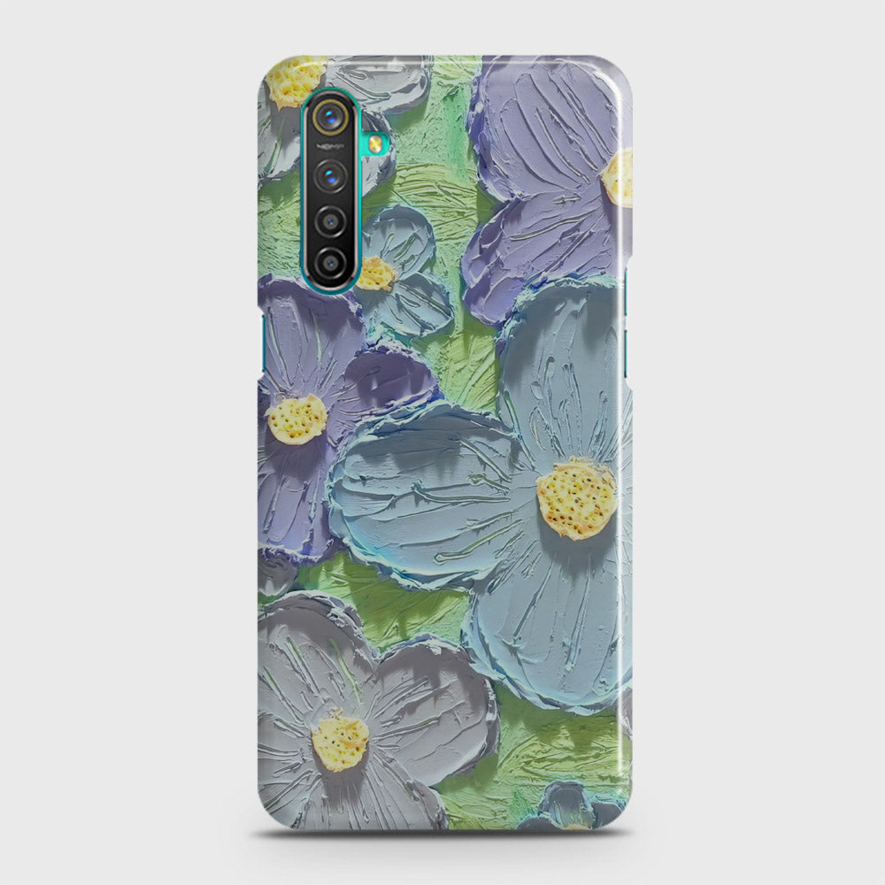 Realme 6s Cover - Floral Series - Design 1 - Purple & Aqua - Matte Finish - Snap On Hard Case with LifeTime Colors Guarantee