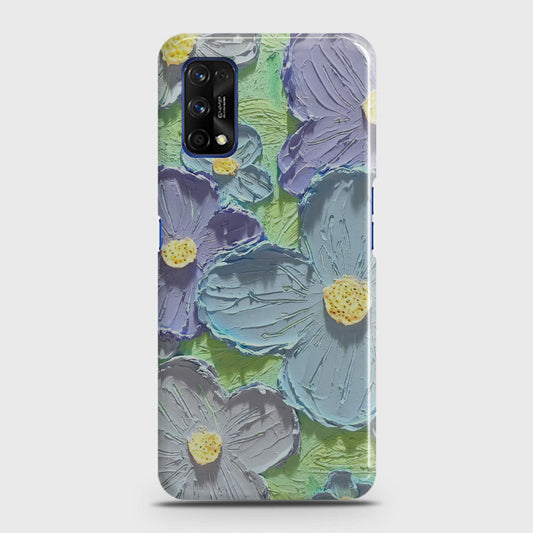 Realme 7 Pro Cover - Floral Series - Design 1 - Purple & Aqua - Matte Finish - Snap On Hard Case with LifeTime Colors Guarantee