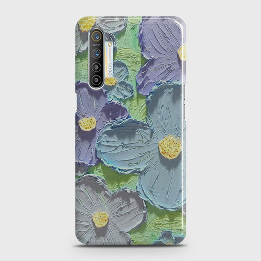 Realme XT Cover - Floral Series - Design 1 - Purple & Aqua - Matte Finish - Snap On Hard Case with LifeTime Colors Guarantee