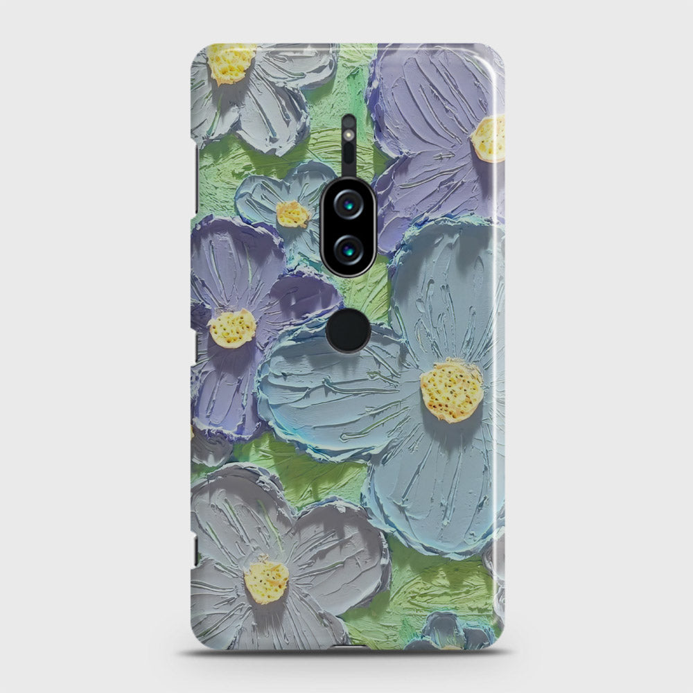 Sony Xperia XZ2 Premium Cover - Floral Series - Design 1 - Purple & Aqua - Matte Finish - Snap On Hard Case with LifeTime Colors Guarantee