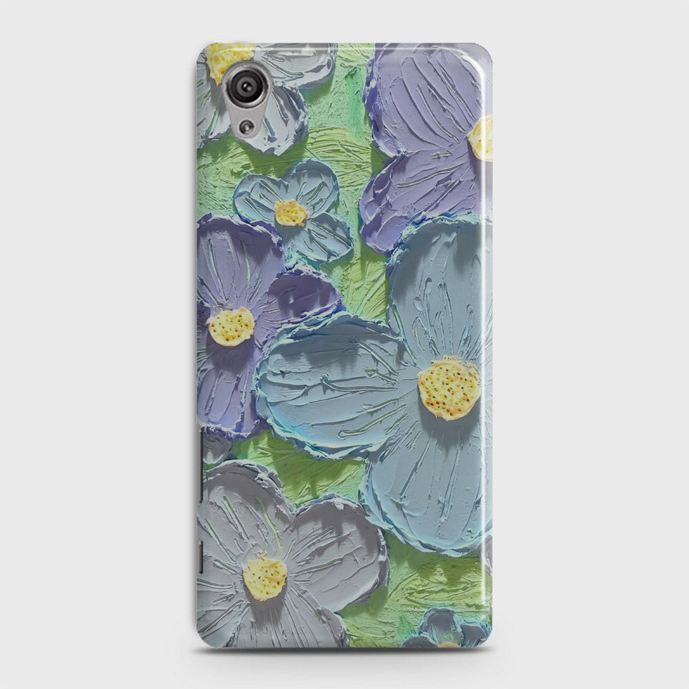 Sony Xperia XA Cover - Floral Series - Design 1 - Purple & Aqua - Matte Finish - Snap On Hard Case with LifeTime Colors Guarantee