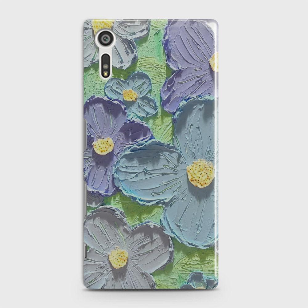 Sony Xperia XZ / XZs Cover - Floral Series - Design 1 - Purple & Aqua - Matte Finish - Snap On Hard Case with LifeTime Colors Guarantee