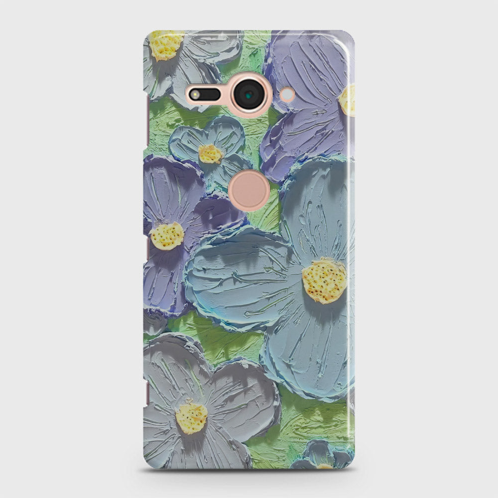 Sony Xperia XZ2 Compact Cover - Floral Series - Design 1 - Purple & Aqua - Matte Finish - Snap On Hard Case with LifeTime Colors Guarantee