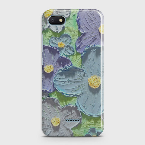 Xiaomi Redmi 6A Cover - Floral Series - Design 1 - Purple & Aqua - Matte Finish - Snap On Hard Case with LifeTime Colors Guarantee