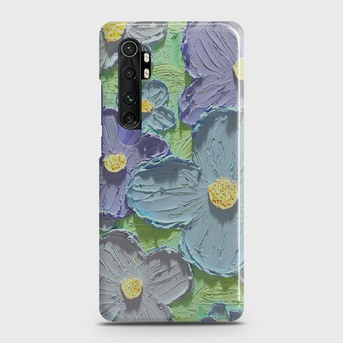 Xiaomi Mi Note 10 Lite Cover - Floral Series - Design 1 - Purple & Aqua - Matte Finish - Snap On Hard Case with LifeTime Colors Guarantee