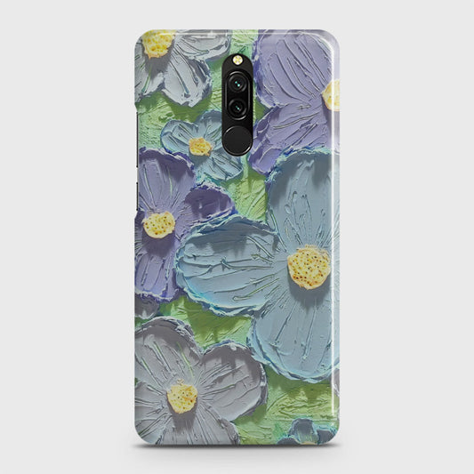 Xiaomi Redmi 8 Cover - Floral Series - Design 1 - Purple & Aqua - Matte Finish - Snap On Hard Case with LifeTime Colors Guarantee