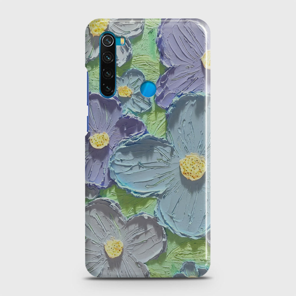 Xiaomi Redmi Note 8 Cover - Floral Series - Design 1 - Purple & Aqua - Matte Finish - Snap On Hard Case with LifeTime Colors Guarantee