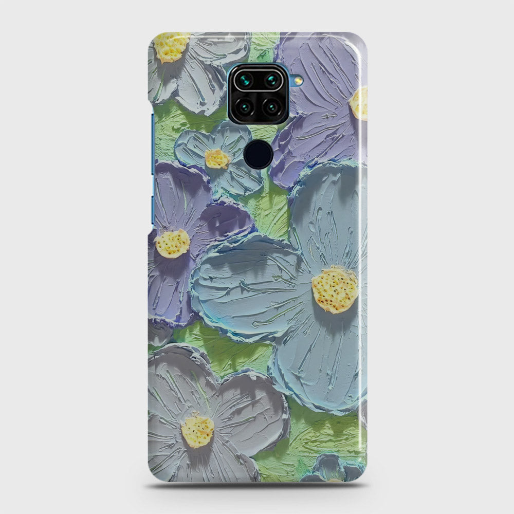 Xiaomi Redmi 10X 4G Cover - Floral Series - Design 1 - Purple & Aqua - Matte Finish - Snap On Hard Case with LifeTime Colors Guarantee