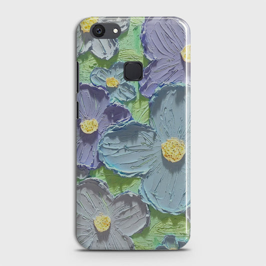 Vivo V7 Plus Cover - Floral Series - Design 1 - Purple & Aqua - Matte Finish - Snap On Hard Case with LifeTime Colors Guarantee