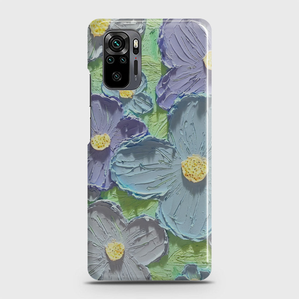 Xiaomi Redmi Note 10 Pro Cover - Floral Series - Design 1 - Purple & Aqua - Matte Finish - Snap On Hard Case with LifeTime Colors Guarantee