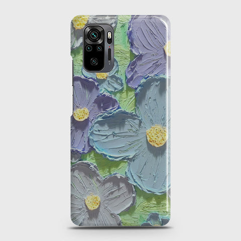 Xiaomi Redmi Note 10 Pro Cover - Floral Series - Design 1 - Purple & Aqua - Matte Finish - Snap On Hard Case with LifeTime Colors Guarantee