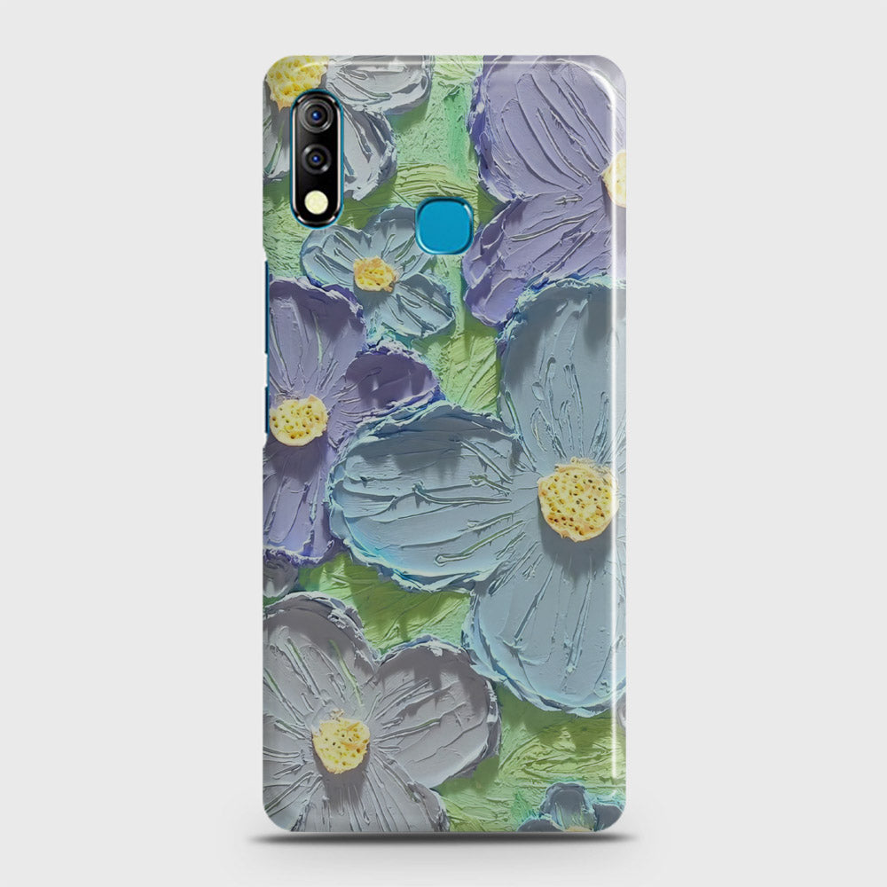 Infinix Hot 8 Lite Cover - Floral Series - Design 1 - Purple & Aqua - Matte Finish - Snap On Hard Case with LifeTime Colors Guarantee