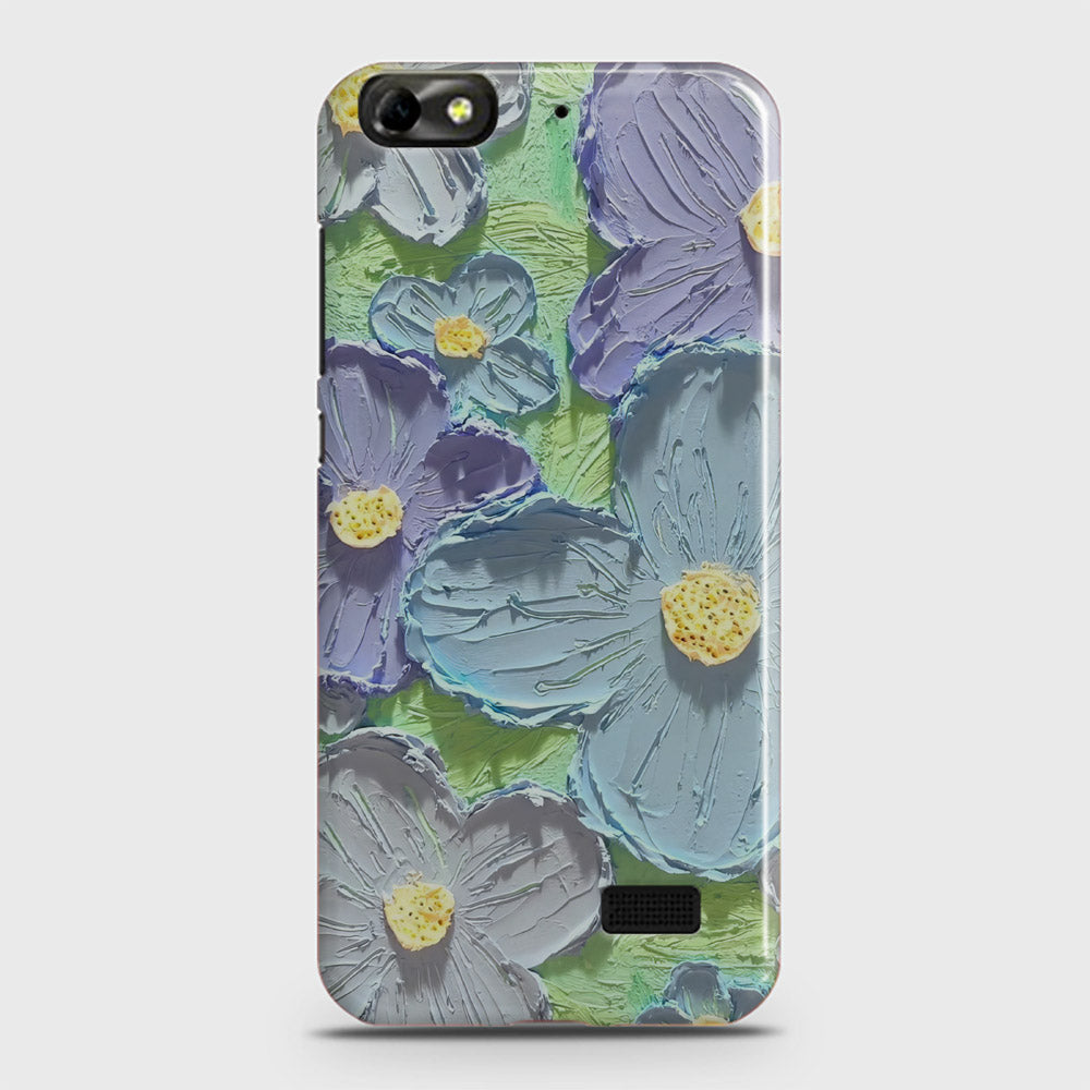 Huawei Honor 4C Cover - Floral Series - Design 1 - Purple & Aqua - Matte Finish - Snap On Hard Case with LifeTime Colors Guarantee