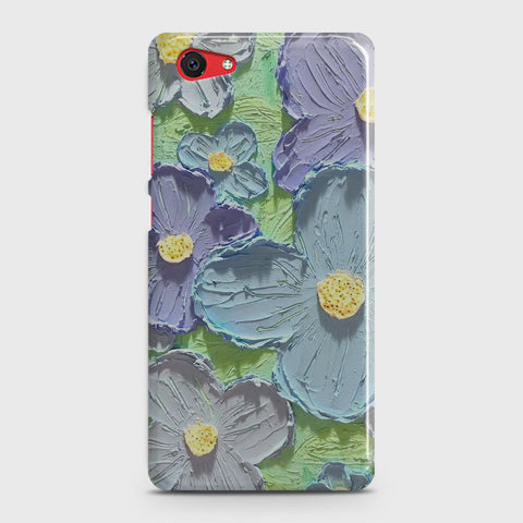 Vivo Y71 Cover - Floral Series - Design 1 - Purple & Aqua - Matte Finish - Snap On Hard Case with LifeTime Colors Guarantee