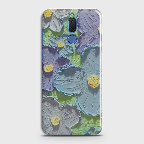 Huawei Mate 10 Lite Cover - Floral Series - Design 1 - Purple & Aqua - Matte Finish - Snap On Hard Case with LifeTime Colors Guarantee