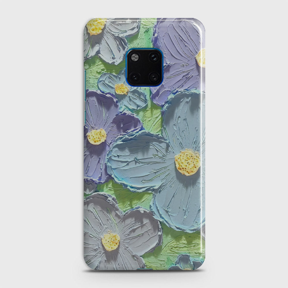 Huawei Mate 20 Pro Cover - Floral Series - Design 1 - Purple & Aqua - Matte Finish - Snap On Hard Case with LifeTime Colors Guarantee