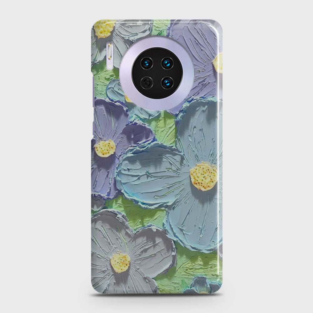 Huawei Mate 30 Cover - Floral Series - Design 1 - Purple & Aqua - Matte Finish - Snap On Hard Case with LifeTime Colors Guarantee