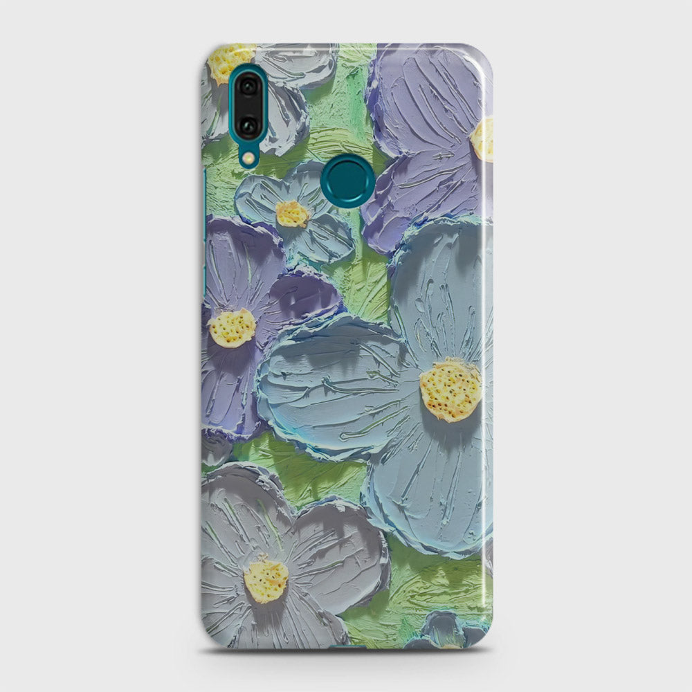 Huawei P Smart Plus Cover - Floral Series - Design 1 - Purple & Aqua - Matte Finish - Snap On Hard Case with LifeTime Colors Guarantee