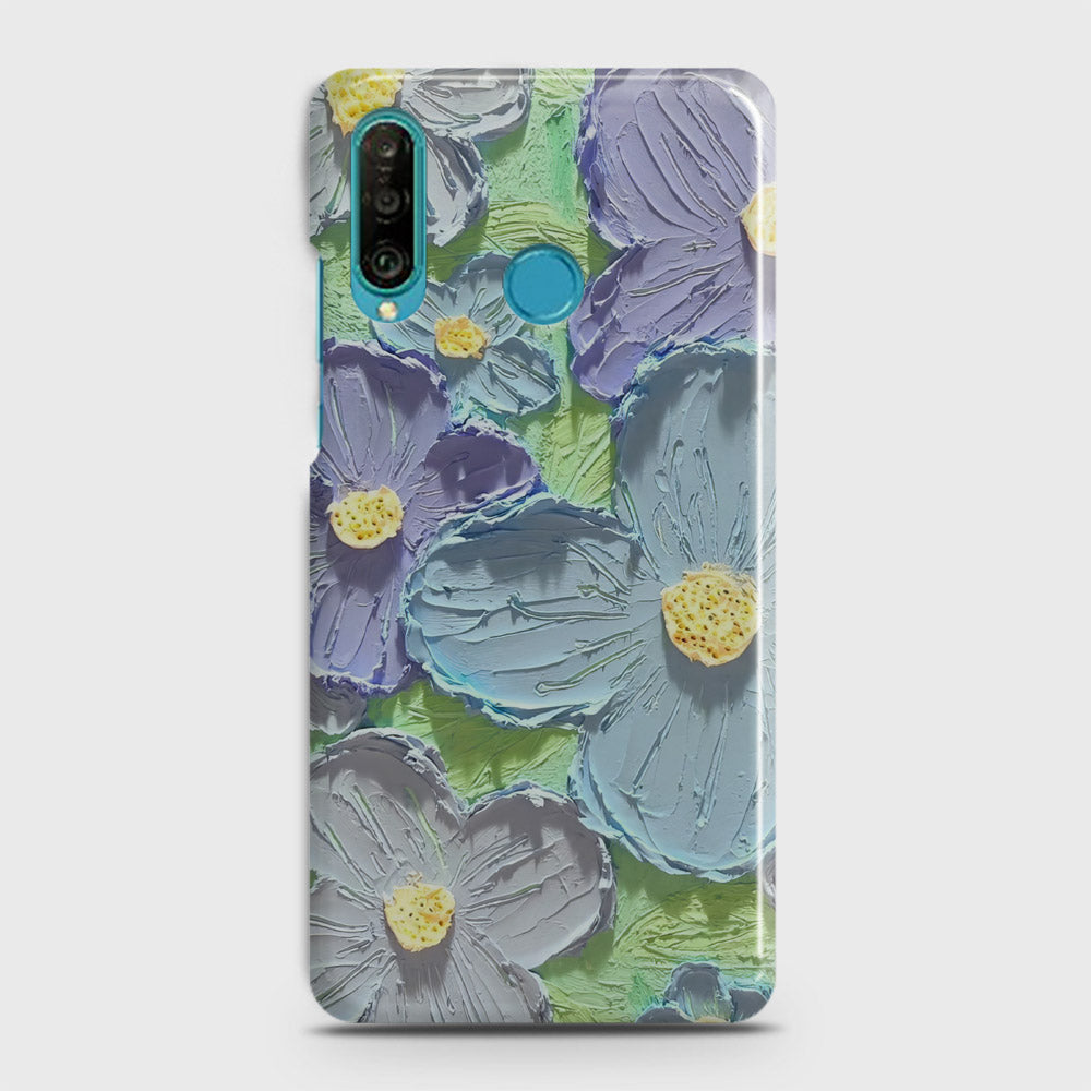 Huawei P30 lite Cover - Floral Series - Design 1 - Purple & Aqua - Matte Finish - Snap On Hard Case with LifeTime Colors Guarantee