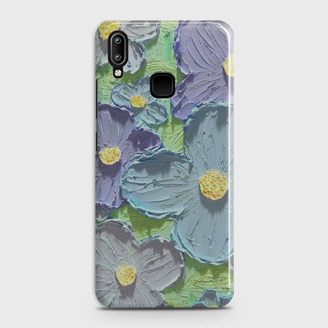 Vivo V11 Cover - Floral Series - Design 1 - Purple & Aqua - Matte Finish - Snap On Hard Case with LifeTime Colors Guarantee