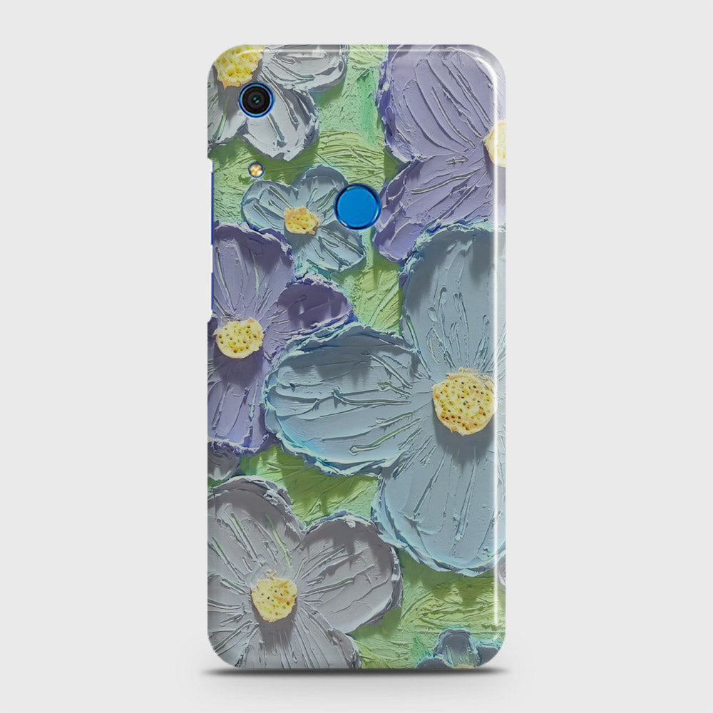 Huawei Y6s 2019 Cover - Floral Series - Design 1 - Purple & Aqua - Matte Finish - Snap On Hard Case with LifeTime Colors Guarantee