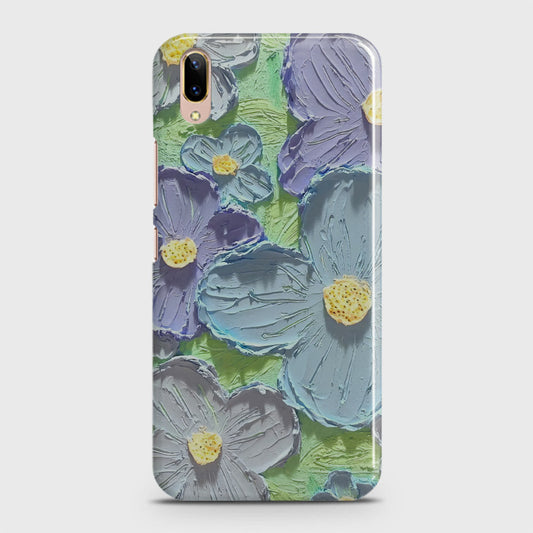 Vivo V11 Pro Cover - Floral Series - Design 1 - Purple & Aqua - Matte Finish - Snap On Hard Case with LifeTime Colors Guarantee