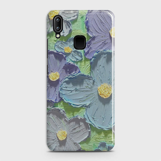 Vivo Y95 Cover - Floral Series - Design 1 - Purple & Aqua - Matte Finish - Snap On Hard Case with LifeTime Colors Guarantee