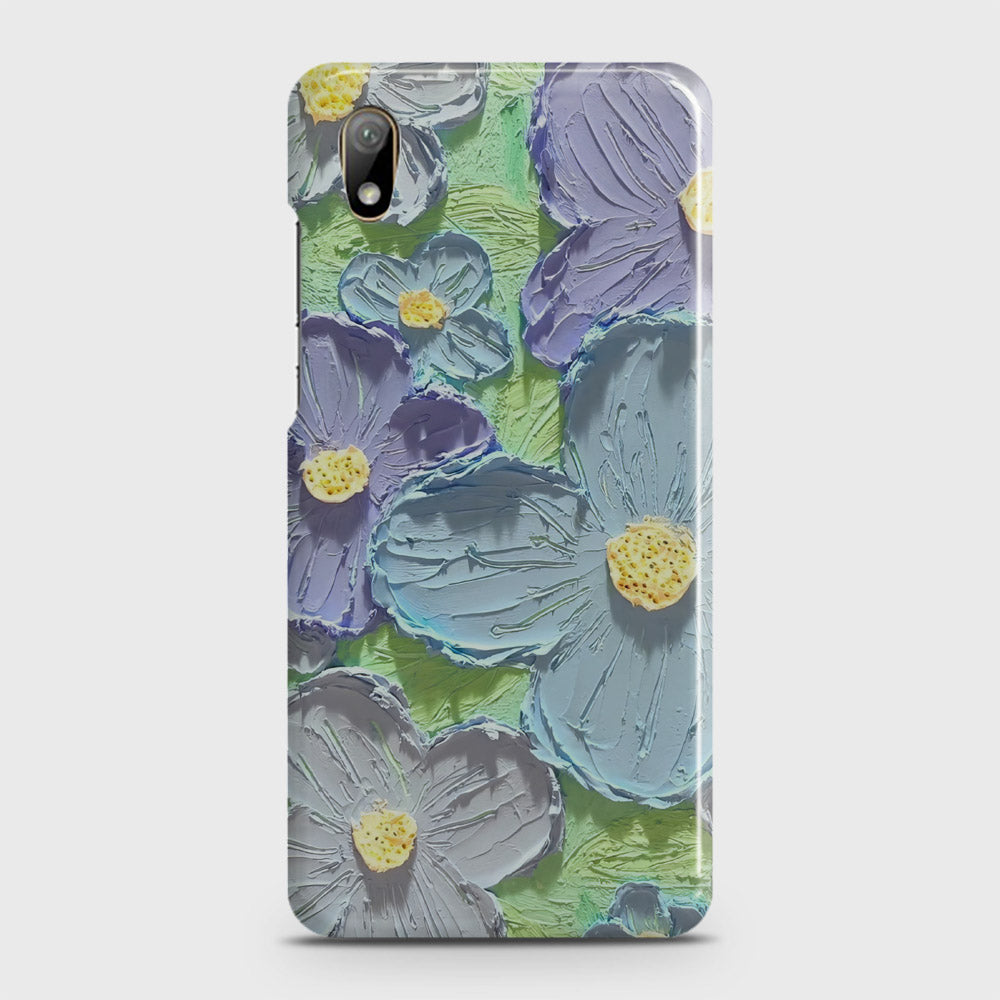 Huawei Y5 2019 Cover - Floral Series - Design 1 - Purple & Aqua - Matte Finish - Snap On Hard Case with LifeTime Colors Guarantee