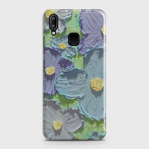 Vivo Y91 Cover - Floral Series - Design 1 - Purple & Aqua - Matte Finish - Snap On Hard Case with LifeTime Colors Guarantee