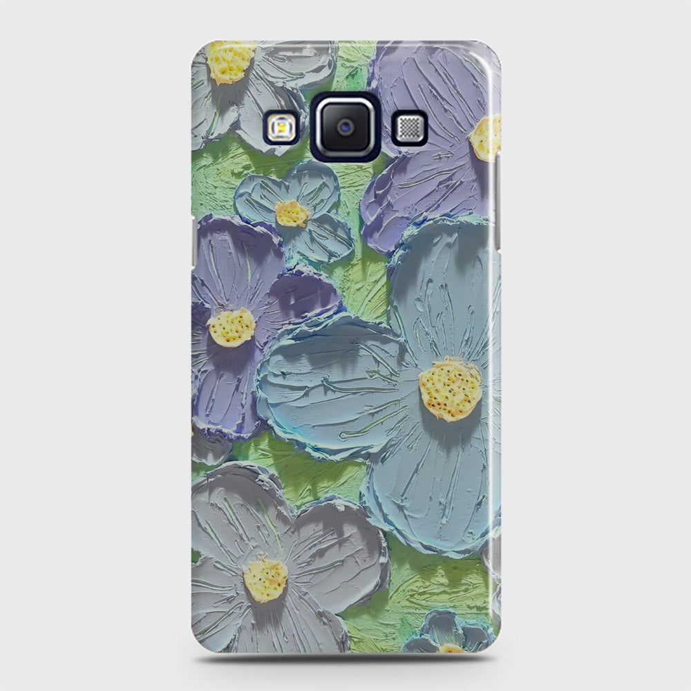 Samsung Galaxy A7 2015 Cover - Floral Series - Design 1 - Purple & Aqua - Matte Finish - Snap On Hard Case with LifeTime Colors Guarantee