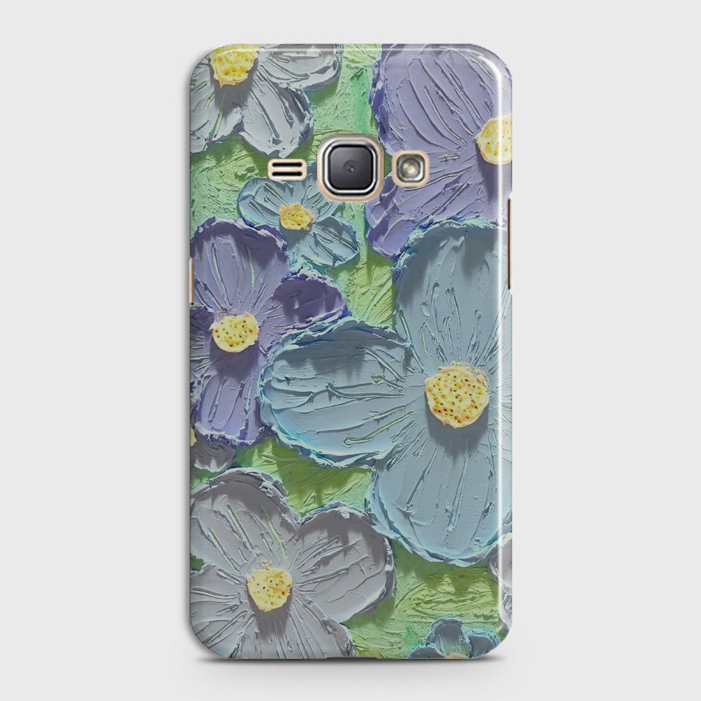 Samsung Galaxy J1 2016 / J120 Cover - Floral Series - Design 1 - Purple & Aqua - Matte Finish - Snap On Hard Case with LifeTime Colors Guarantee