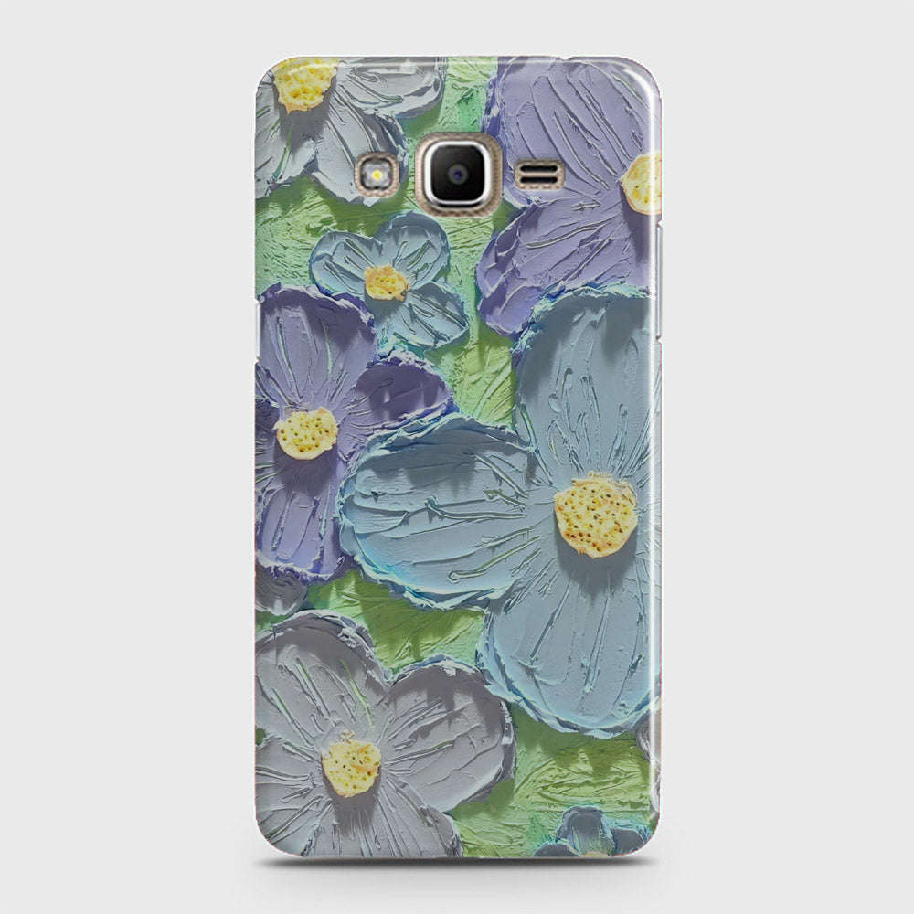 Samsung Galaxy J2 Prime Cover - Floral Series - Design 1 - Purple & Aqua - Matte Finish - Snap On Hard Case with LifeTime Colors Guarantee