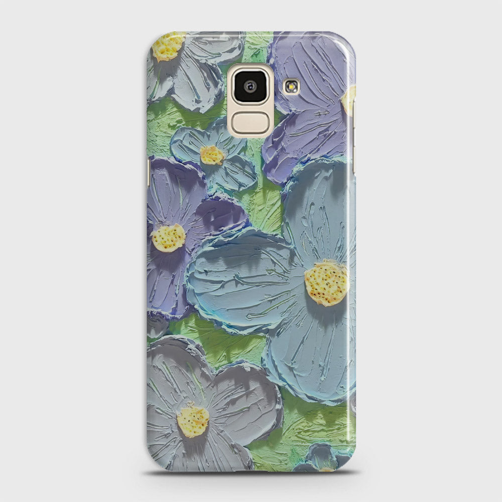 Samsung Galaxy J6 2018 Cover - Floral Series - Design 1 - Purple & Aqua - Matte Finish - Snap On Hard Case with LifeTime Colors Guarantee