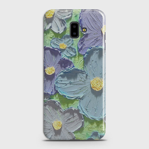 Samsung Galaxy J6 Plus 2018 Cover - Floral Series - Design 1 - Purple & Aqua - Matte Finish - Snap On Hard Case with LifeTime Colors Guarantee