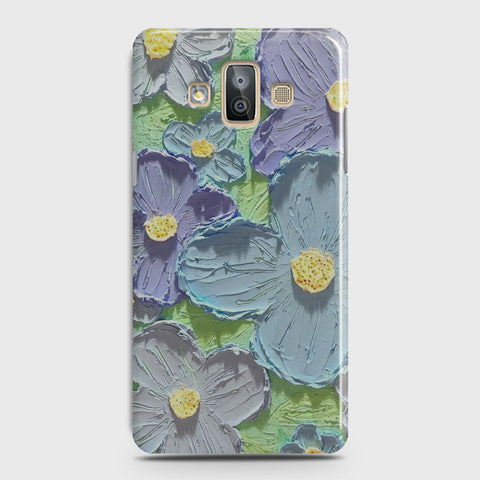 Samsung Galaxy J7 Duo Cover - Floral Series - Design 1 - Purple & Aqua - Matte Finish - Snap On Hard Case with LifeTime Colors Guarantee