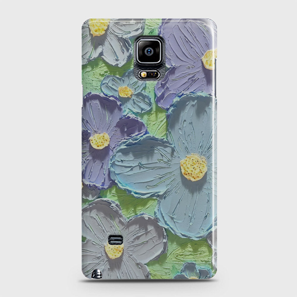 Samsung Galaxy Note 4 Cover - Floral Series - Design 1 - Purple & Aqua - Matte Finish - Snap On Hard Case with LifeTime Colors Guarantee