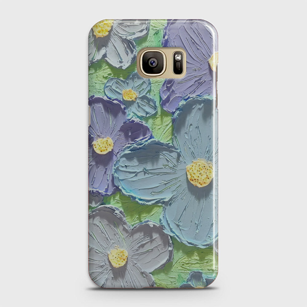 Samsung Galaxy Note 7 Cover - Floral Series - Design 1 - Purple & Aqua - Matte Finish - Snap On Hard Case with LifeTime Colors Guarantee