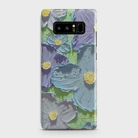 Samsung Galaxy Note 8 Cover - Floral Series - Design 1 - Purple & Aqua - Matte Finish - Snap On Hard Case with LifeTime Colors Guarantee