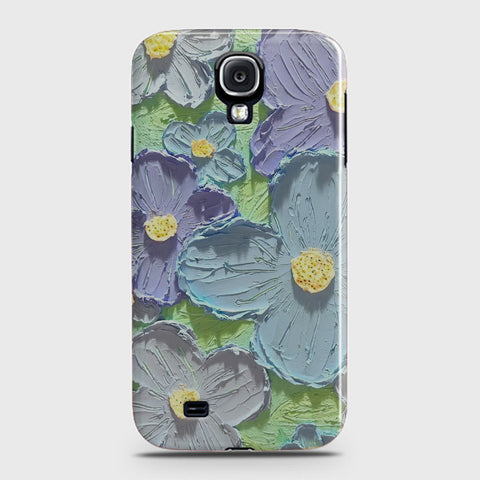 Samsung Galaxy S4 Cover - Floral Series - Design 1 - Purple & Aqua - Matte Finish - Snap On Hard Case with LifeTime Colors Guarantee