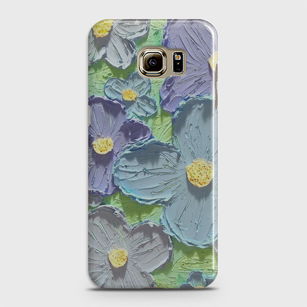 Samsung Galaxy S6 Cover - Floral Series - Design 1 - Purple & Aqua - Matte Finish - Snap On Hard Case with LifeTime Colors Guarantee