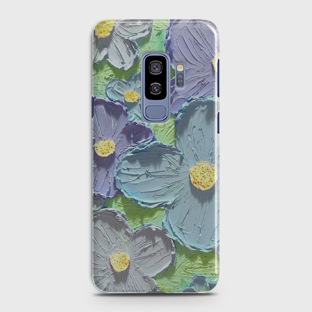 Samsung Galaxy S9 Plus Cover - Floral Series - Design 1 - Purple & Aqua - Matte Finish - Snap On Hard Case with LifeTime Colors Guarantee