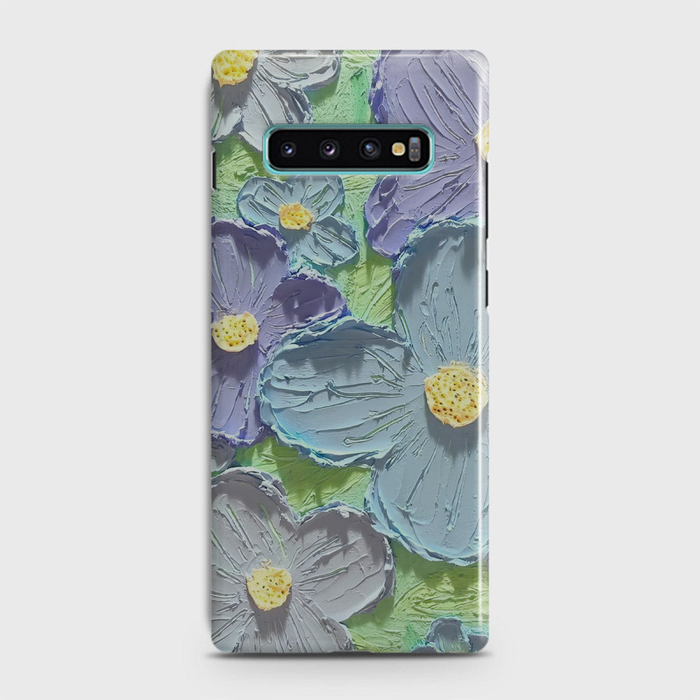 Samsung Galaxy S10 Plus Cover - Floral Series - Design 1 - Purple & Aqua - Matte Finish - Snap On Hard Case with LifeTime Colors Guarantee