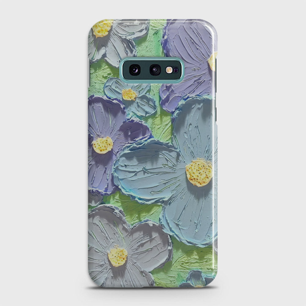 Samsung Galaxy S10e Cover - Floral Series - Design 1 - Purple & Aqua - Matte Finish - Snap On Hard Case with LifeTime Colors Guarantee